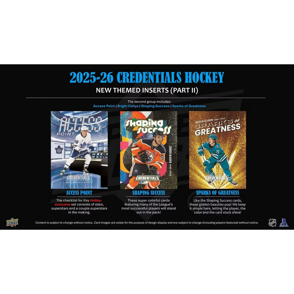 2025-26 Upper Deck Credentials Hockey Hobby Box *Contact Us To Order*