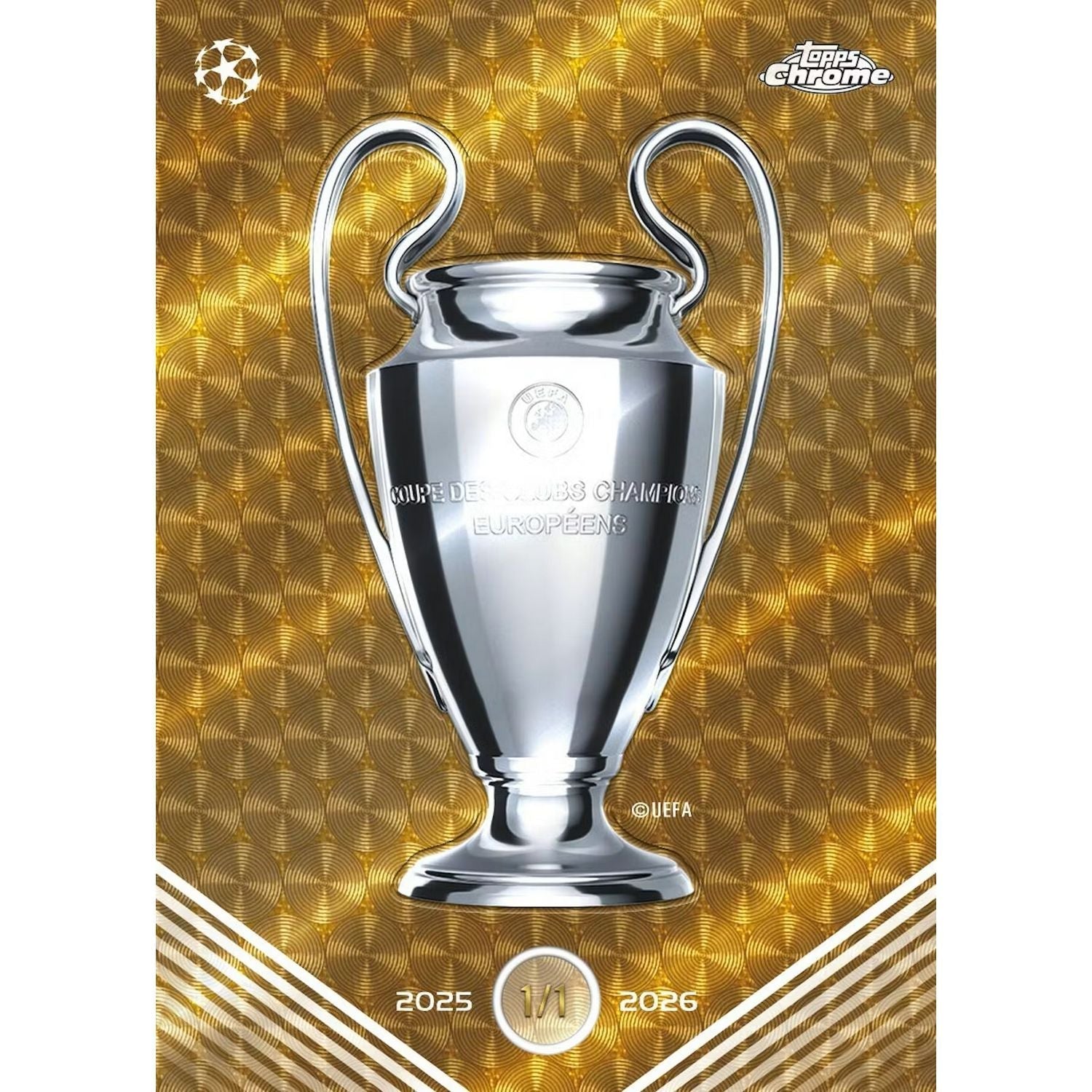 2025-26 Topps Chrome UEFA Club Competitions Soccer Breaker’s Delight 6-Box Case