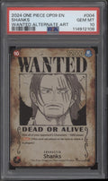 Shanks One Piece Card Game OP09 Wanted Alternate Art #004 PSA 10