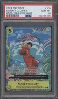 Monkey D Luffy One Piece Card Game OP08 Treasure Rare #109 PSA 10 #2