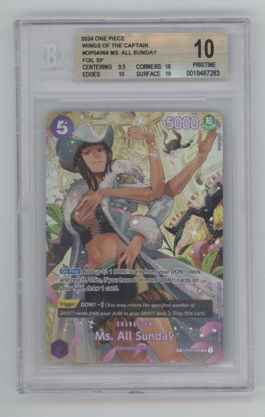 Ms. All Sunday One Piece Card Game Wings of the Captain Foil #064 Beckett 10