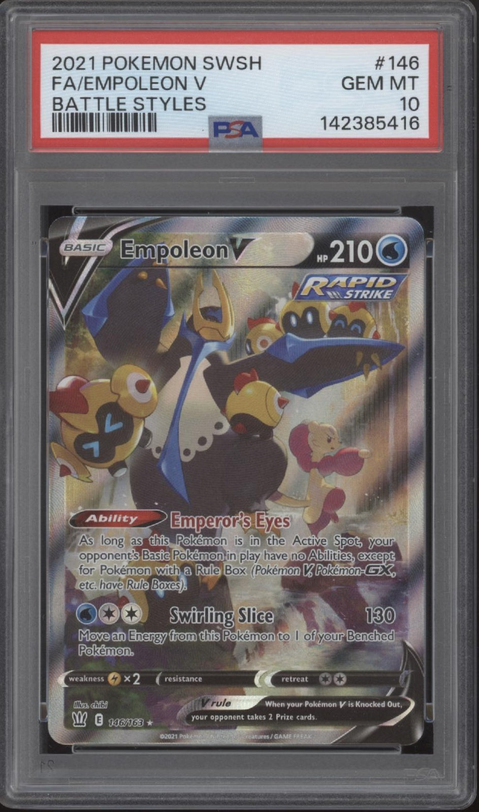 Empoleon V Pokemon Battle Styles Full Art #146 PSA 10