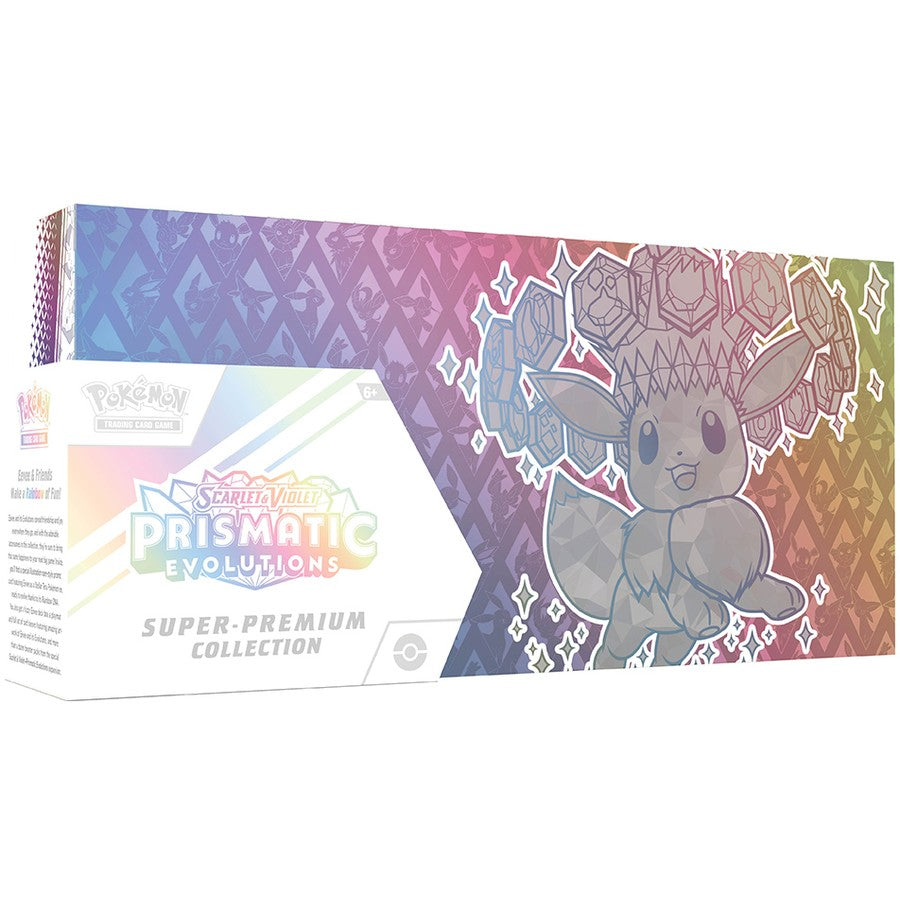 Pokémon TCG: Scarlet & Violet—Prismatic Evolutions Super-Premium Collection (1 Full-Art Foil Promo Card, a Fuzzy Eevee Deck Box & 15 Booster Packs)