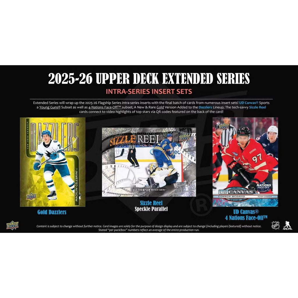 2025-26 Upper Deck Extended Series Hockey Hobby Box *Contact Us To Order*
