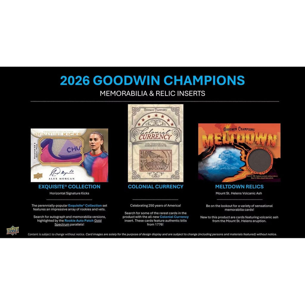 2026 Upper Deck Goodwin Champions Hobby Box *Contact Us To Order*