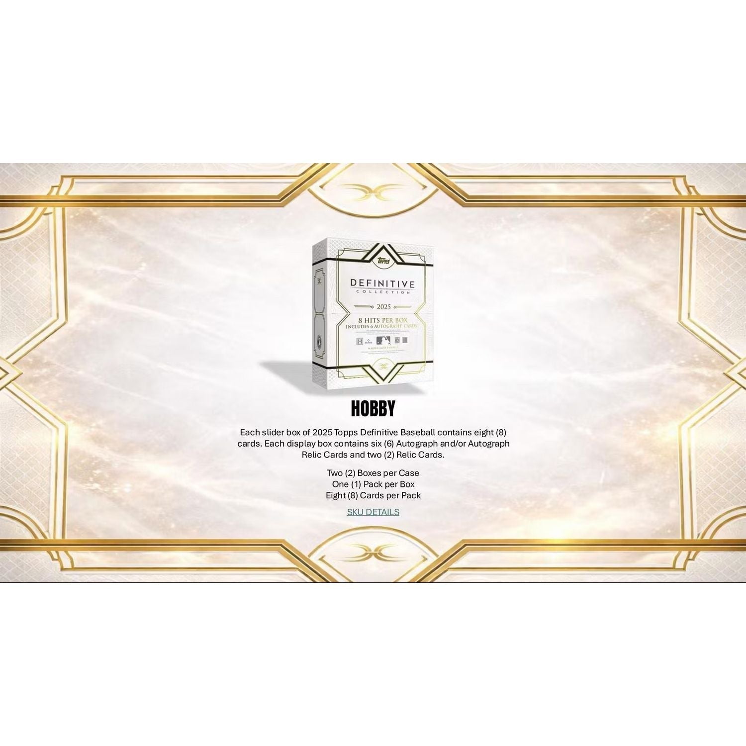 2025 Topps Definitive Baseball Hobby 2-Box Case