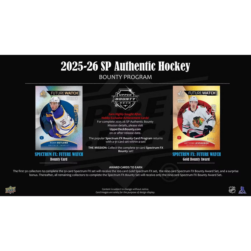 2025-26 Upper Deck SP Authentic Hockey Hobby Box *Contact Us To Order*