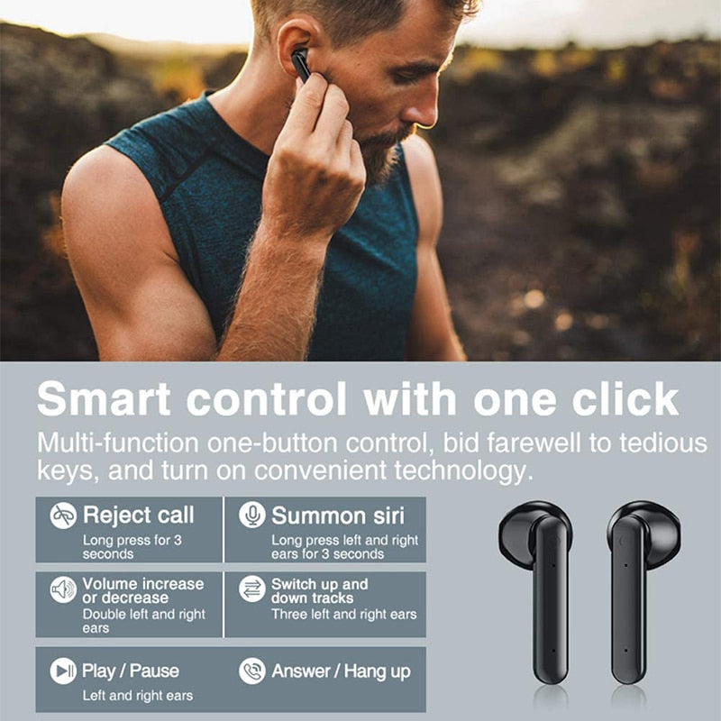 TCG Craze Bluetooth 5.0 Wireless Earbuds with Touch Control, HD Calls & Long Battery Life
