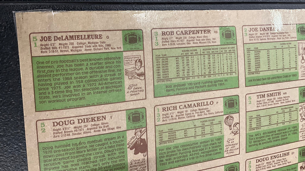 1984 Topps Football Full Set Uncut Sheets *See All Photos & Description*