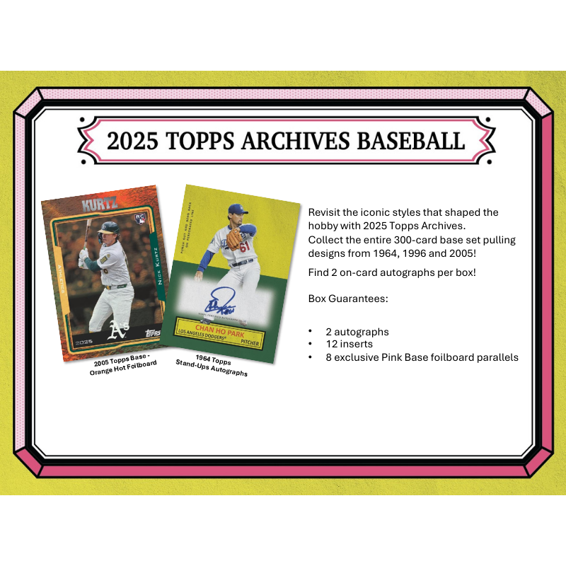 2025 Topps Archives Baseball Hobby 10 Box Case