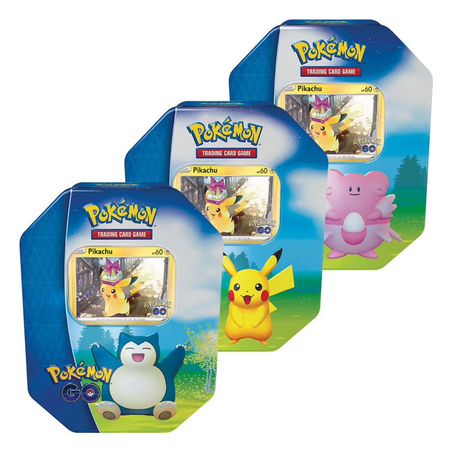 Pokemon GO Gift Tin (Set of 3) Pikachu, Blissy, Snorlax